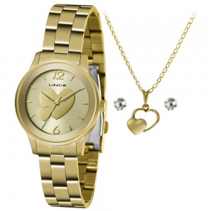 Relógio de Pulso Feminino Lince LRGH150L KY49 Dourado